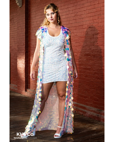 Iridescent Pink Long Vest