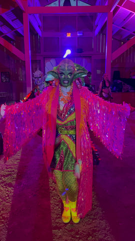 Iridescent Pink Sequin Kimono