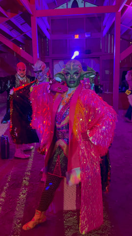 Iridescent Pink Sequin Kimono