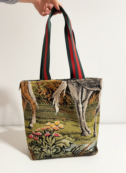Italian Horse Tapestry Tote Bag A