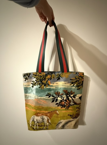 Italian Horse Tapestry Tote Bag A