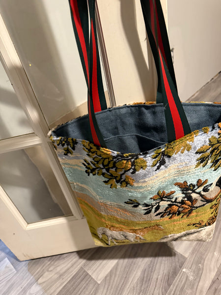 Italian Horse Tapestry Tote Bag A