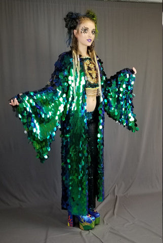 Choose Your Color - Bell Sleeve Sequin Kimono
