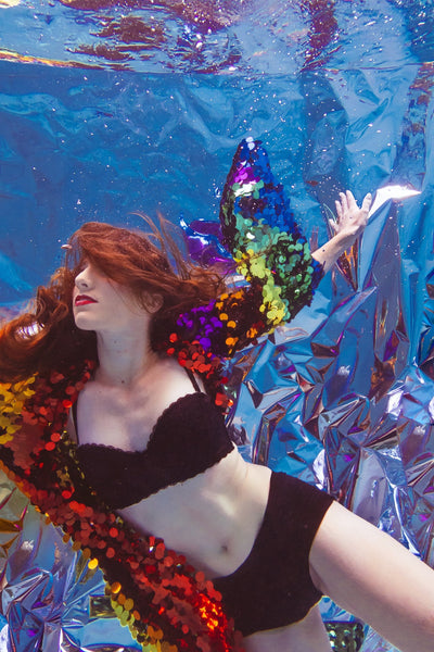 Rainbow Pride Sequin Bell Sleeve Kimono Inspired Festival Robe Plus Size Available