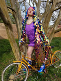 Iridescent Fire Sequin Kimono | Size Inclusive Kimono | Rave Kimono | Burning Man ⎪ Long Sleeve ⎪ Music Festival