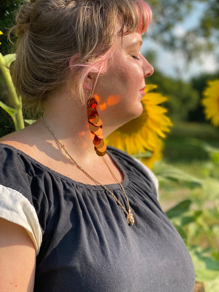 Monochrome Circle Sequin Earrings