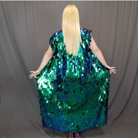 Sleeveless Green Sequin Vest