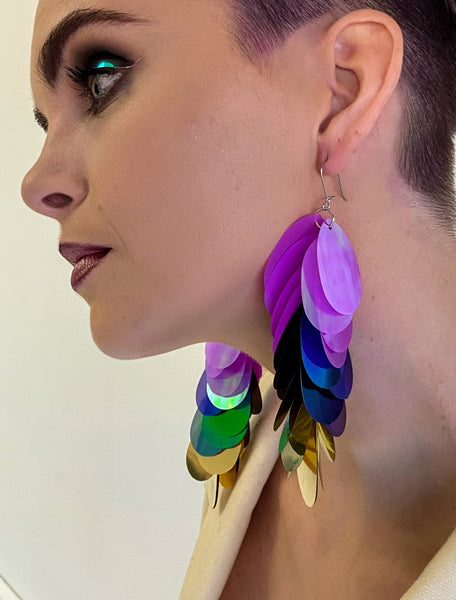 Orchid Ombré Sequin Earrings