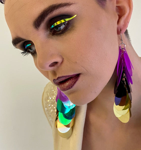 Orchid Ombré Sequin Earrings