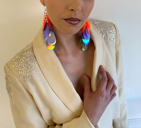 Orchid Ombré Sequin Earrings