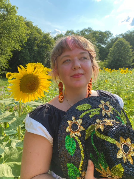 Monochrome Circle Sequin Earrings