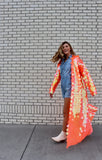 Iridescent Orange Sequin Duster