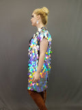 Holographic Silver Rainbow Sequin Kimono | Plus Size Kimono | Rave Kimono