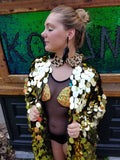 Gold Disco Ball Sequin Kimono | Rave Kimono | Burning Man⎪Bell Sleeve⎪Music Festival / Burlesque