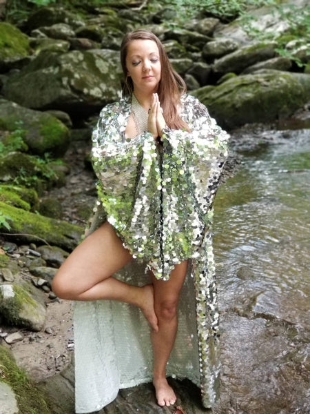 Disco Ball Sequin Kimono | Plus Size Kimono ⎪ Long Wizard Bell Sleeve
