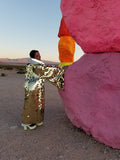 Gold Disco Ball Sequin Kimono | Rave Kimono | Burning Man⎪Bell Sleeve⎪Music Festival / Burlesque