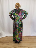 Hooded Floral Sequin Duster / Long Sheer Coat / Mesh Robe / Flower Lace Jacket / Sequin Kimono