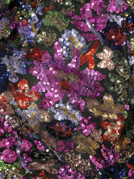 Lace Floral Sequin Bell Sleeve Kimono