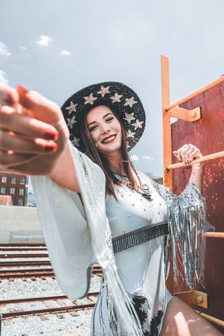 Sequin Fringe Crop Shrug Jacket