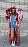 Showgirl Pink Sequin kimono