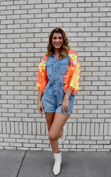 Cropped Mermaid Sequin Bolero Shrug  / Burning Man /  Rave Jacket / Plus Size