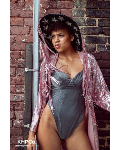 Sequin Fringe Hooded Duster