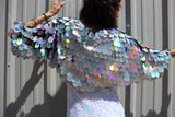 Cropped Mermaid Sequin Bolero Shrug  / Burning Man /  Rave Jacket / Plus Size