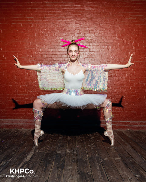 Iridescent Ballerina Pink Tinsel Sequin Cropped Bolero