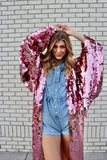 Showgirl Pink Sequin kimono