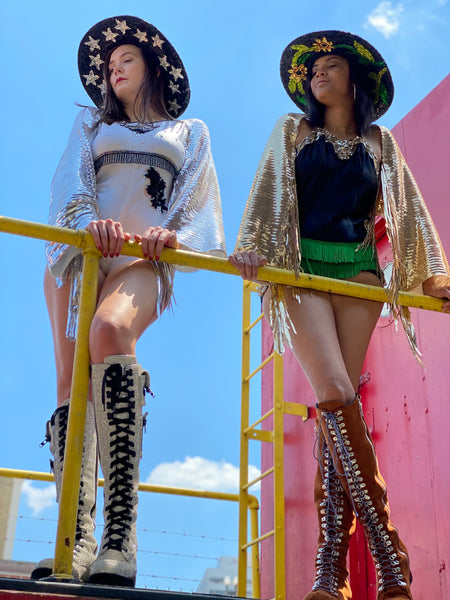 Sequin Fringe Crop Shrug Jacket